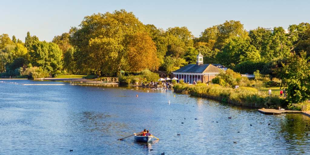 Outdoor swimming in the Serpentine in Hyde Park, London.